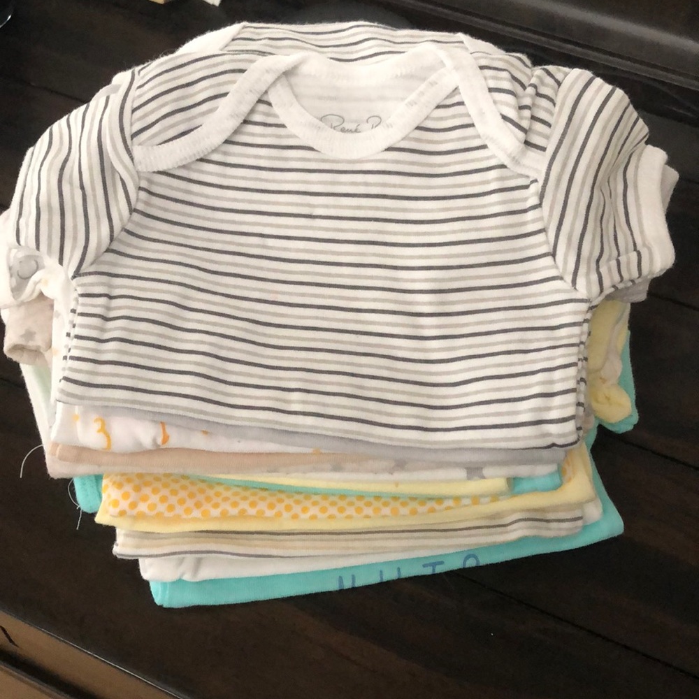 15 assorted Rene Rofe onesies 0-3 mths